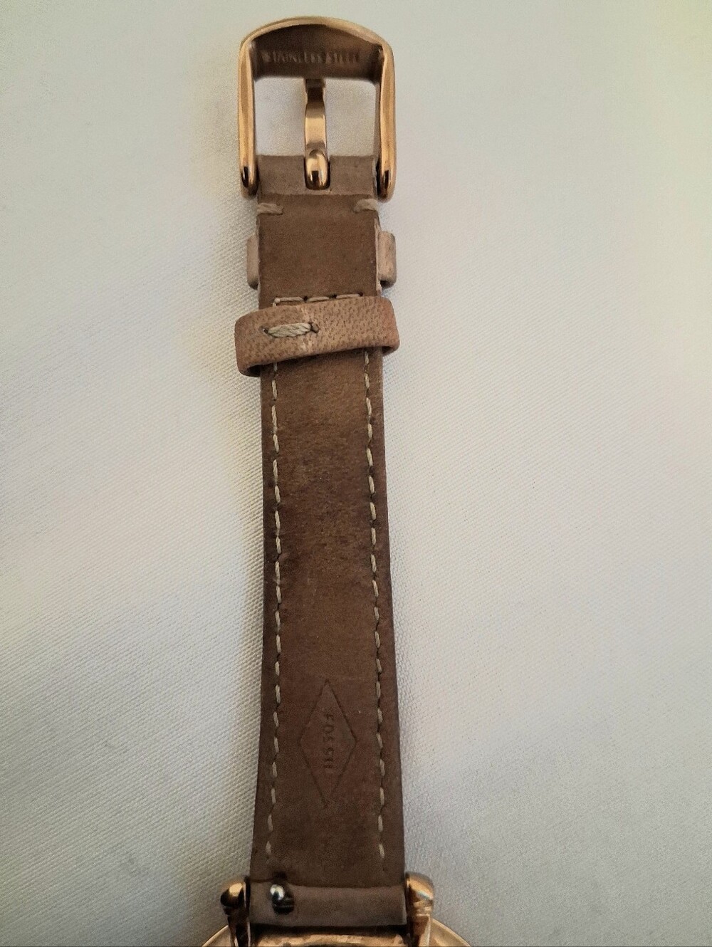 FOSSIL SLIM ROUND TAN LEATHER WATCH - Picture 7 of 11